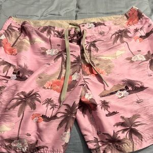 Panama Jack Pink Tropical Print Board Shorts